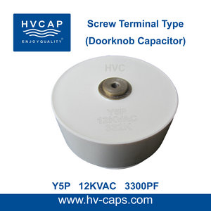 HV सिरेमिक Doorknob संधारित्र 12KV एसी 3300pf (12KV एसी 332K)